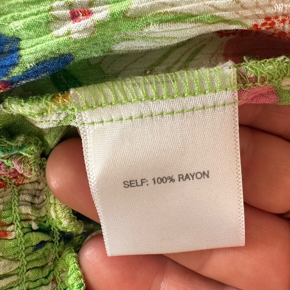 Gorgeous Rose+Olive green floral sheer blouse size XS - Picture 5 of 6